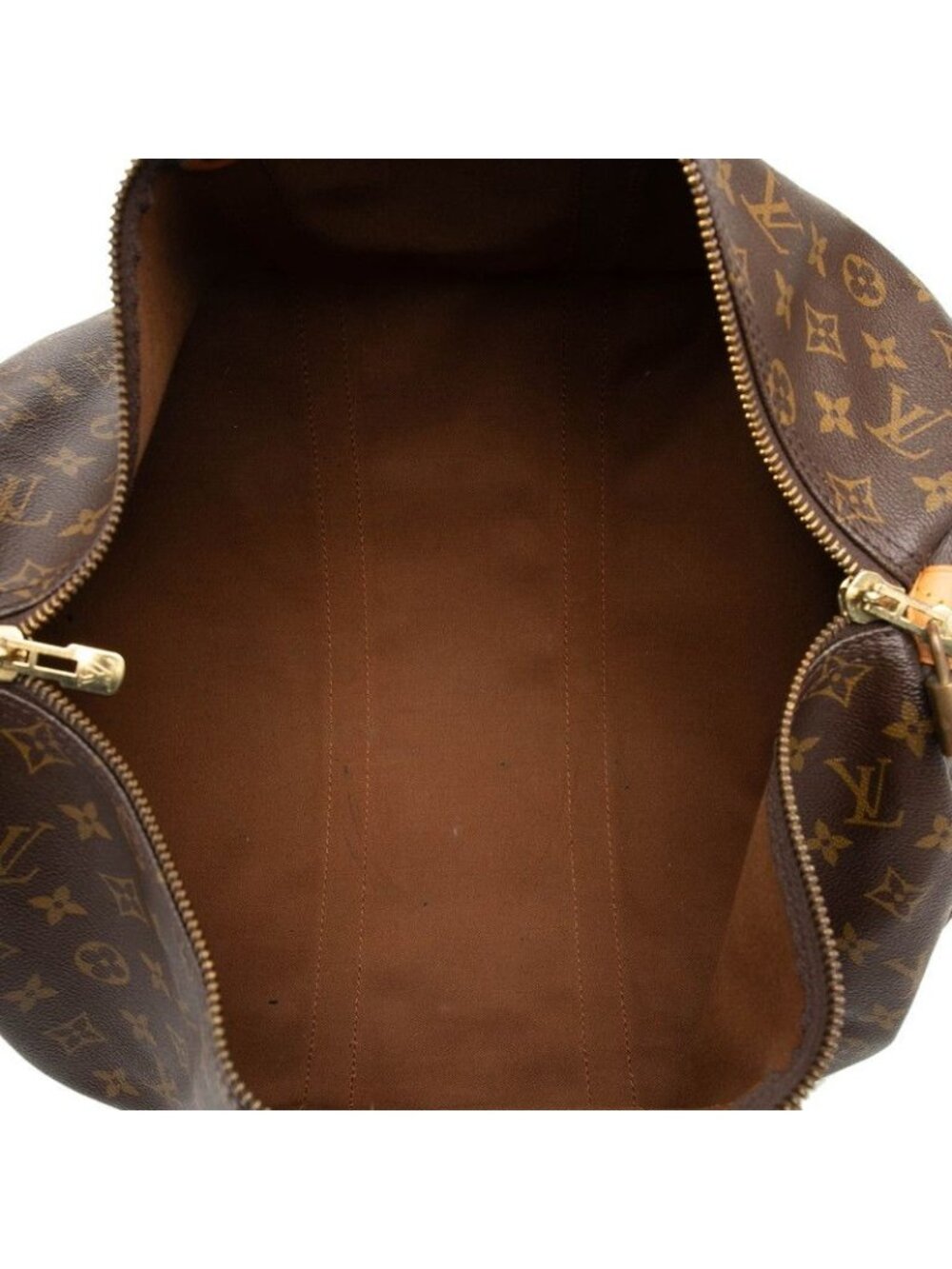 Louis Vuitton Monogram Keepall 45 Boston Bag Brown Leather - Picture 5 of 7